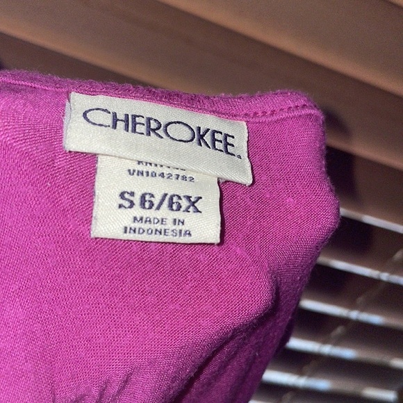 Purple checker Cherokee dress girls size 6 - Picture 3 of 5